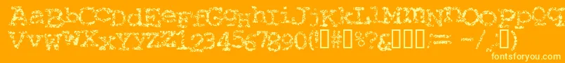 Fonte Typewriter ffy – fontes amarelas em um fundo laranja