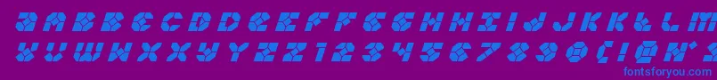 Zoomrunnertitleital Font – Blue Fonts on Purple Background