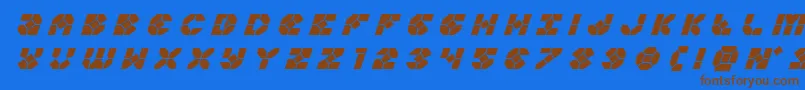 Police Zoomrunnertitleital – polices brunes sur fond bleu