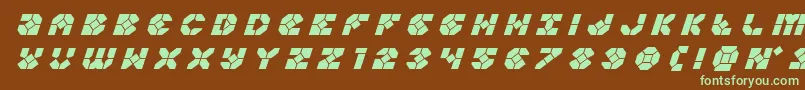 Zoomrunnertitleital-fontti – vihreät fontit ruskealla taustalla