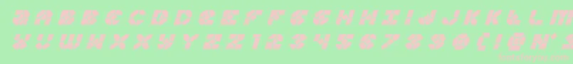 Zoomrunnertitleital-Schriftart – Rosa Schriften auf grünem Hintergrund
