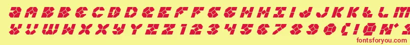 Zoomrunnertitleital-fontti – punaiset fontit keltaisella taustalla