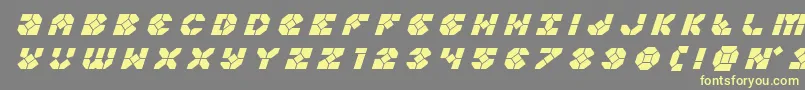 Zoomrunnertitleital-fontti – keltaiset fontit harmaalla taustalla