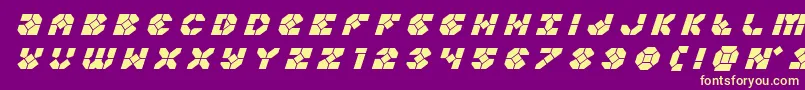 Zoomrunnertitleital Font – Yellow Fonts on Purple Background