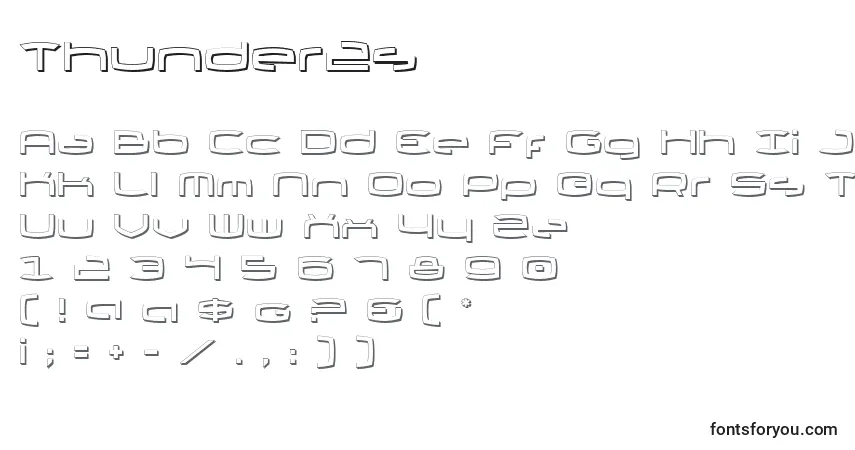 Schriftart Thunder2s – Alphabet, Zahlen, spezielle Symbole