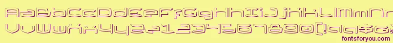 Thunder2s-Schriftart – Violette Schriften auf gelbem Hintergrund