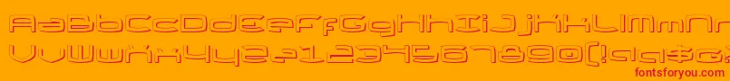 Fonte Thunder2s – fontes vermelhas em um fundo laranja