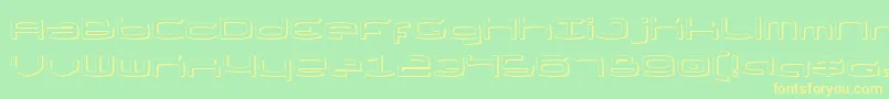 フォントThunder2s – 黄色の文字が緑の背景にあります