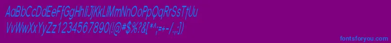 Шрифт FlorencesansCompItalic – синие шрифты на фиолетовом фоне