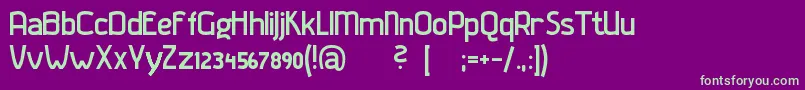 Gladaturrum-Schriftart – Grüne Schriften auf violettem Hintergrund