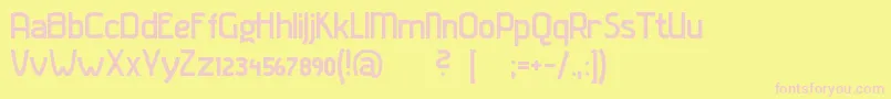 Gladaturrum-Schriftart – Rosa Schriften auf gelbem Hintergrund