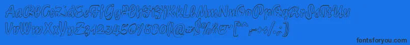 LichteGraphicCat Font – Black Fonts on Blue Background