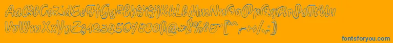 LichteGraphicCat-Schriftart – Blaue Schriften auf orangefarbenem Hintergrund