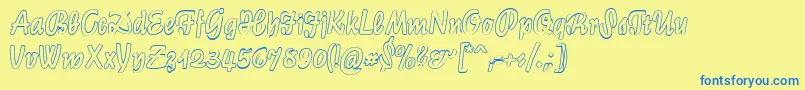 LichteGraphicCat Font – Blue Fonts on Yellow Background