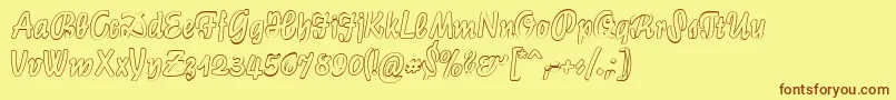 Шрифт LichteGraphicCat – коричневые шрифты на жёлтом фоне