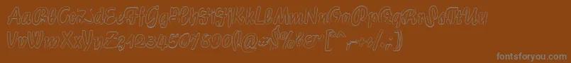 LichteGraphicCat-Schriftart – Graue Schriften auf braunem Hintergrund