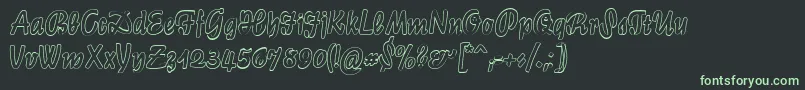 LichteGraphicCat-fontti – vihreät fontit mustalla taustalla