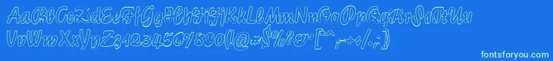 LichteGraphicCat Font – Green Fonts on Blue Background