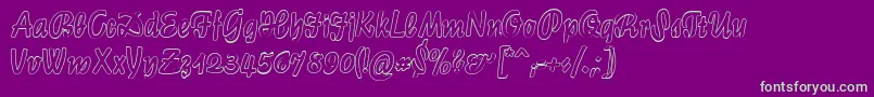 LichteGraphicCat Font – Green Fonts on Purple Background