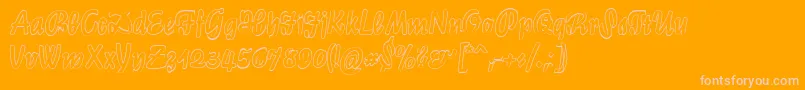 LichteGraphicCat Font – Pink Fonts on Orange Background