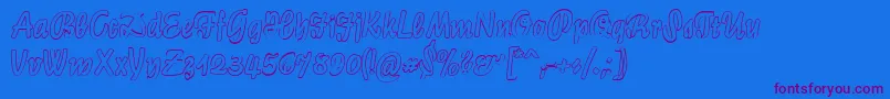 LichteGraphicCat-Schriftart – Violette Schriften auf blauem Hintergrund