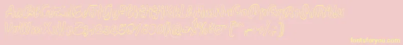 LichteGraphicCat-Schriftart – Gelbe Schriften auf rosa Hintergrund