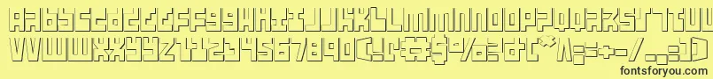 Ufo Hunter 3D Font – Black Fonts on Yellow Background