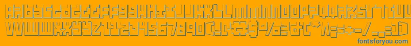 Ufo Hunter 3D Font – Blue Fonts on Orange Background