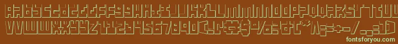 Ufo Hunter 3D Font – Green Fonts on Brown Background