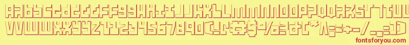 fuente Ufo Hunter 3D – Fuentes Rojas Sobre Fondo Amarillo