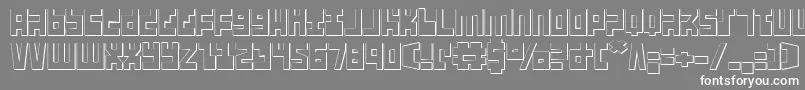 Ufo Hunter 3D Font – White Fonts on Gray Background