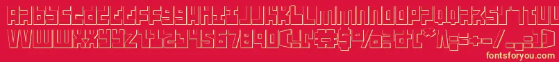 Ufo Hunter 3D Font – Yellow Fonts on Red Background