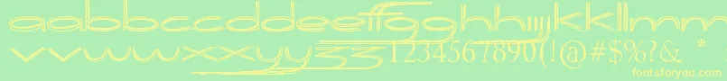フォントBiogalaxy – 黄色の文字が緑の背景にあります