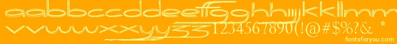 Biogalaxy Font – Yellow Fonts on Orange Background