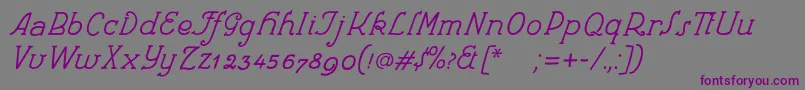 Czcionka Rondka – fioletowe czcionki na szarym tle