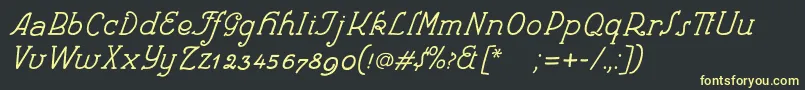 Czcionka Rondka – żółte czcionki na czarnym tle