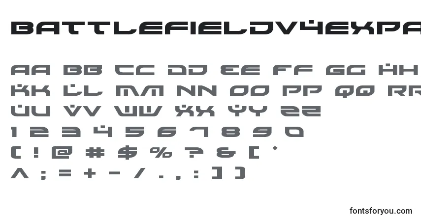 A fonte Battlefieldv4expand – alfabeto, números, caracteres especiais