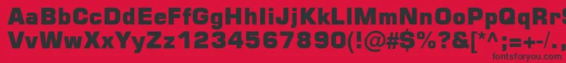 フォントSquare721 Blk Normal – 赤い背景に黒い文字