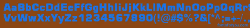 Square721 Blk Normal Font – Blue Fonts on Brown Background