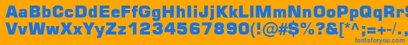 Square721 Blk Normal Font – Blue Fonts on Orange Background