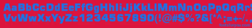 Square721 Blk Normal Font – Blue Fonts on Red Background