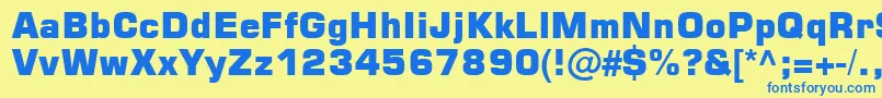 Square721 Blk Normal Font – Blue Fonts on Yellow Background