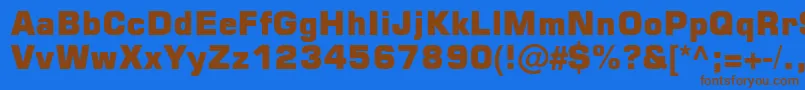 Square721 Blk Normal Font – Brown Fonts on Blue Background