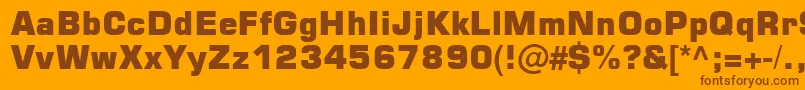Square721 Blk Normal Font – Brown Fonts on Orange Background