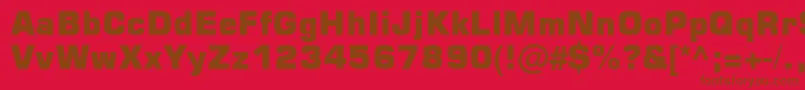 Square721 Blk Normal Font – Brown Fonts on Red Background