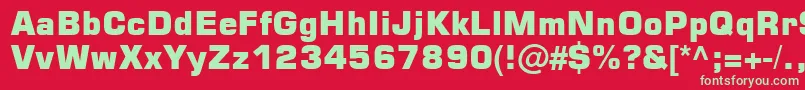 Square721 Blk Normal Font – Green Fonts on Red Background