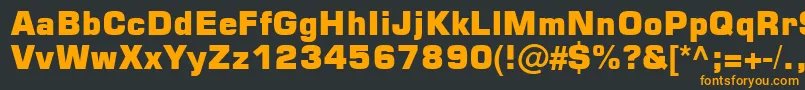 Square721 Blk Normal-Schriftart – Orangefarbene Schriften auf schwarzem Hintergrund