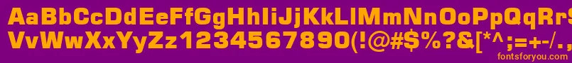 Square721 Blk Normal Font – Orange Fonts on Purple Background