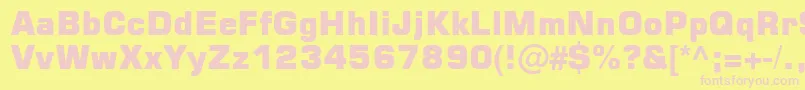 Square721 Blk Normal Font – Pink Fonts on Yellow Background