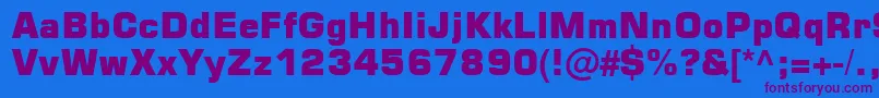 Square721 Blk Normal Font – Purple Fonts on Blue Background